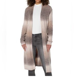 NWT Liverpool Ombre Brown Open Front Long Line Cardigan. Soft, cozy and warm.